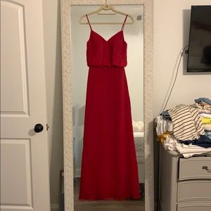 Burgundy Red Floor Length Dress